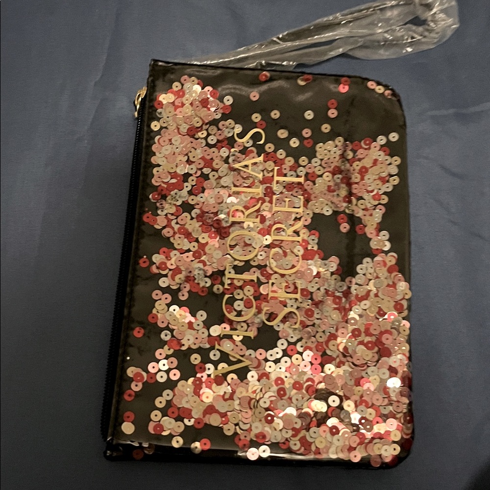 Victoria's Secret Black and Red Sequin Wristlet NWOT